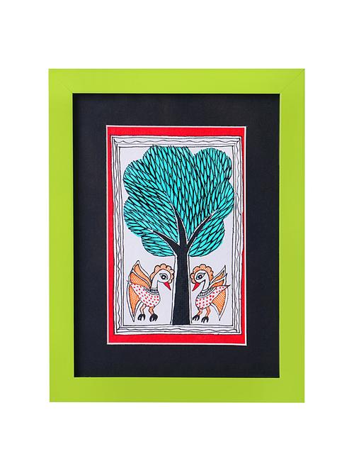 madhubani handmade painting wooden glass frame - 14348800 - Standard Image - 1