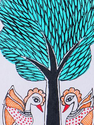 madhubani handmade painting wooden glass frame - 14348800 - Standard Image - 4