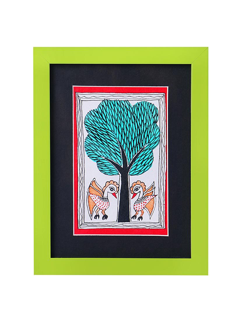 madhubani handmade painting wooden glass frame - 14348800 - Zoom Image - 1