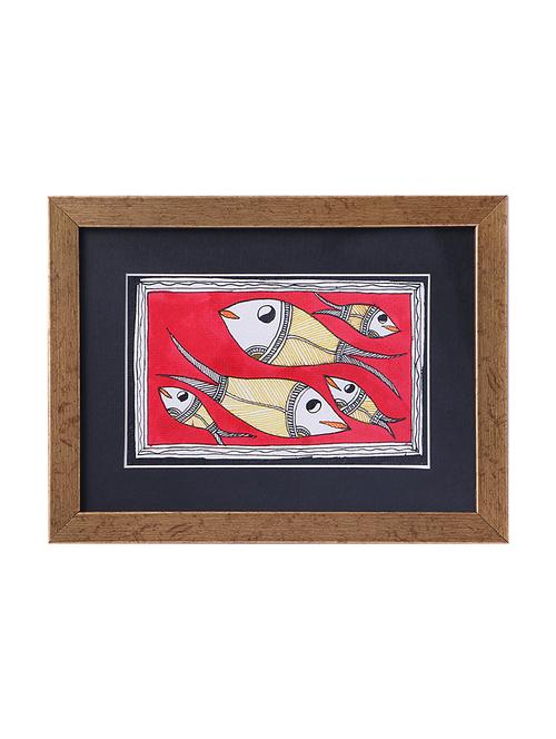 madhubani handmade painting wooden glass frame - 14348811 - Standard Image - 1