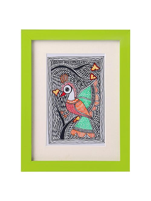 madhubani handmade painting wooden glass frame - 14348812 - Standard Image - 1