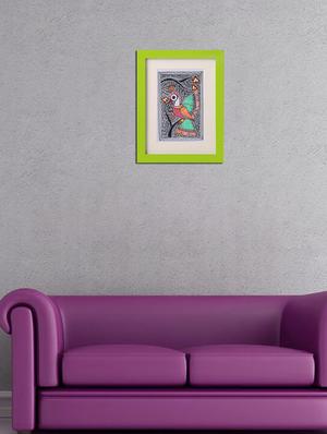 madhubani handmade painting wooden glass frame - 14348812 - Standard Image - 2
