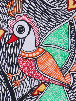 madhubani handmade painting wooden glass frame - 14348812 - Standard Image - 4