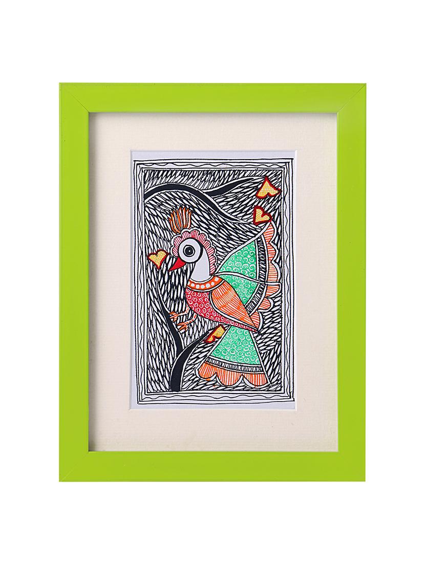 madhubani handmade painting wooden glass frame - 14348812 - Zoom Image - 1