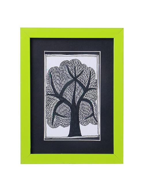madhubani handmade painting wooden glass frame - 14348814 - Standard Image - 1