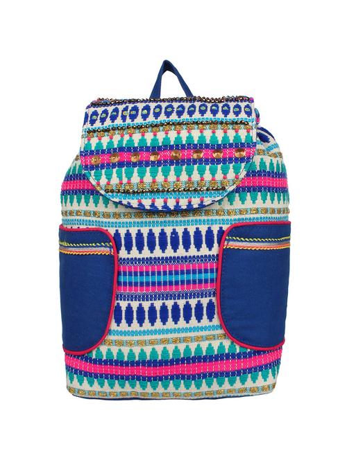 blue cotton fashion backpack - 14349304 - Standard Image - 1