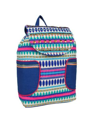 blue cotton fashion backpack - 14349304 - Standard Image - 4