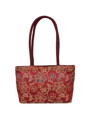 maroon silk handbag - 14349310 - Standard Image - 2