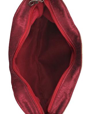 maroon silk handbag - 14349310 - Standard Image - 3