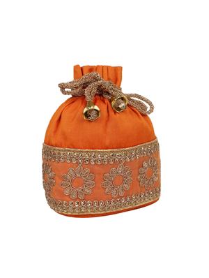 orange silk ethnic potli - 14349316 - Standard Image - 4