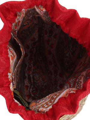 red silk ethnic potli - 14349317 - Standard Image - 3