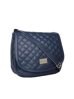 blue solid regular sling bag - 14349323 - Standard Image - 4