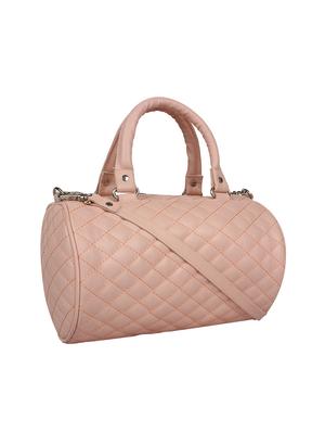 pink leatherette duffel handbag - 14349325 - Standard Image - 4