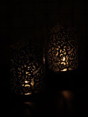 hosley set of 2 black-gold metal sleeve - with free 6 unscented tealights - 14350112 - Standard Image - 6