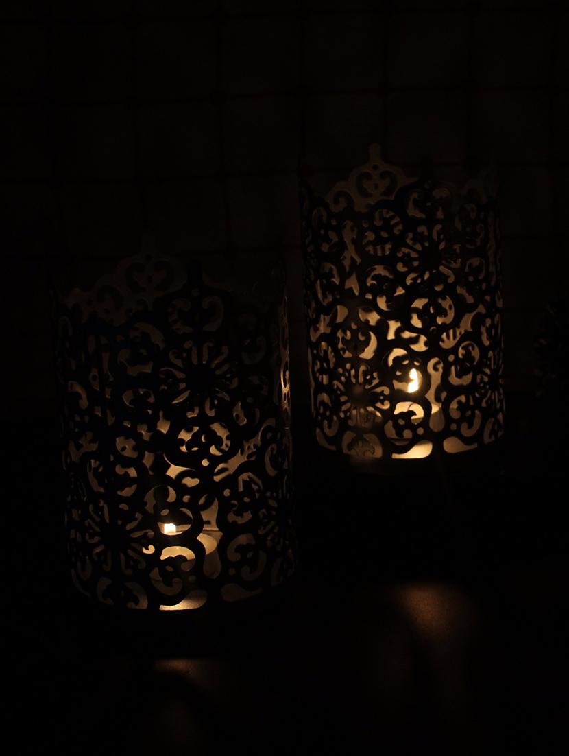 hosley set of 2 black-gold metal sleeve - with free 6 unscented tealights - 14350112 - Zoom Image - 6