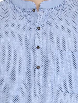 blue cotton short kurta - 14351323 - Standard Image - 4