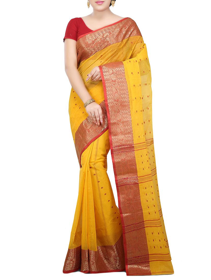 Zari bordered tant saree - 14351398 - Zoom Image - 1