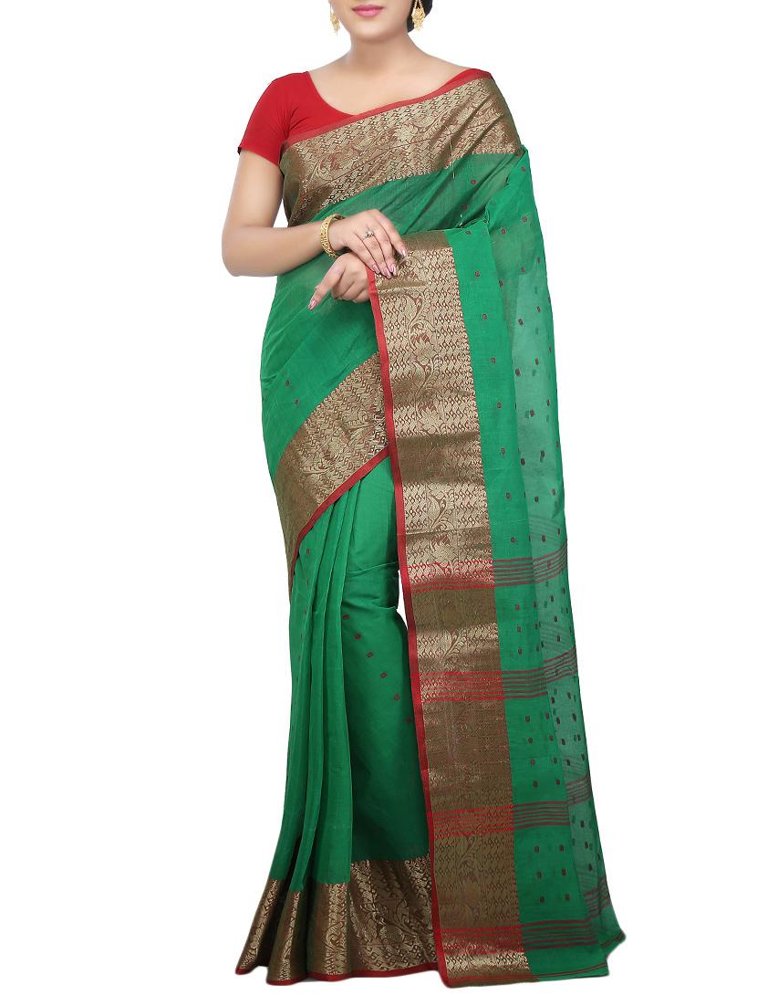 Zari hand woven tant saree - 14351402 - Zoom Image - 1