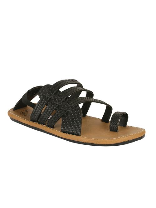 black leatherette back strap sandal - 14351653 - Standard Image - 1