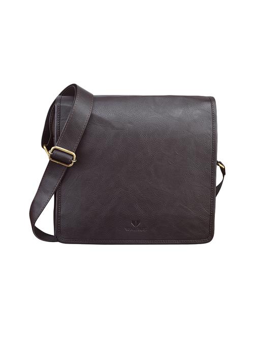 brown leatherette (pu) messenger - 14352385 - Standard Image - 1