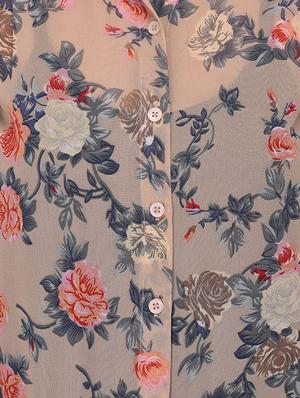 floral bell sleeved sheer shirt - 14352818 - Standard Image - 4