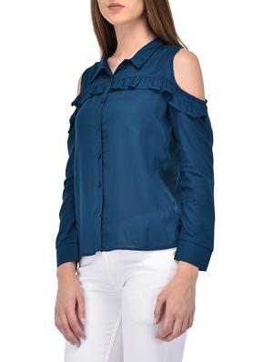 blue viscose regular shirt - 14352826 - Standard Image - 2