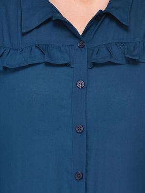 blue viscose regular shirt - 14352826 - Standard Image - 4
