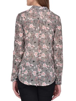 grey floral printed regular shirt - 14352829 - Standard Image - 3