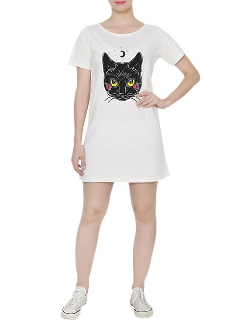 white printed cotton dress - 14352920 - Standard Image - 1