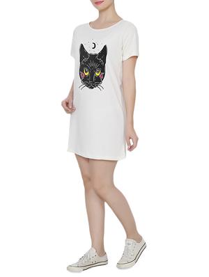 white printed cotton dress - 14352920 - Standard Image - 2