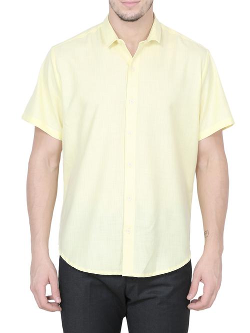 yellow cotton casual shirt - 14352946 - Standard Image - 1