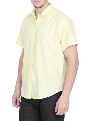 yellow cotton casual shirt - 14352946 - Standard Image - 2