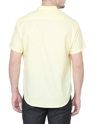 yellow cotton casual shirt - 14352946 - Standard Image - 3