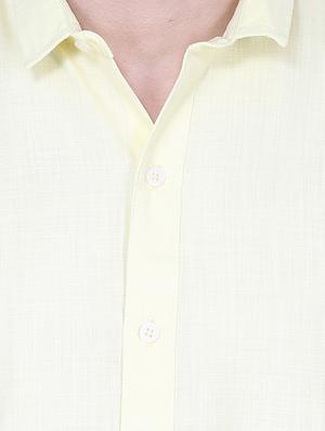 yellow cotton casual shirt - 14352946 - Standard Image - 4