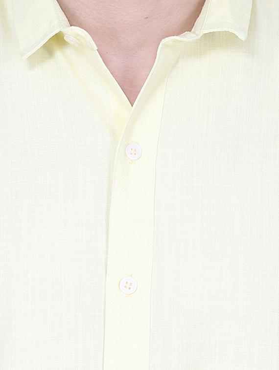 yellow cotton casual shirt - 14352946 - Zoom Image - 4