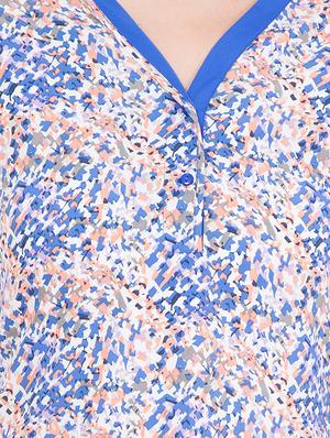 blue crepe straight kurta - 14354393 - Standard Image - 4