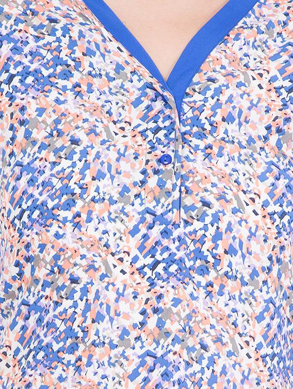 blue crepe straight kurta - 14354393 - Zoom Image - 4