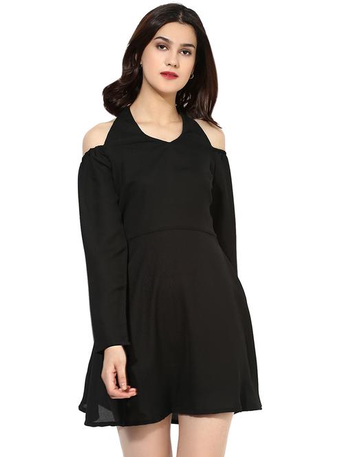 cold shoulder halter neck dress - 14354724 - Standard Image - 1
