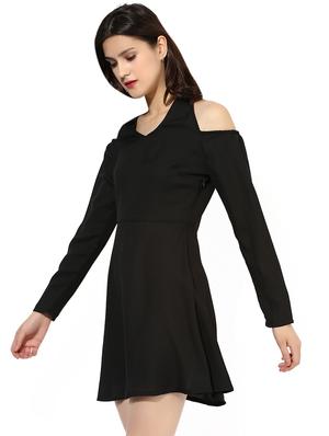 cold shoulder halter neck dress - 14354724 - Standard Image - 2