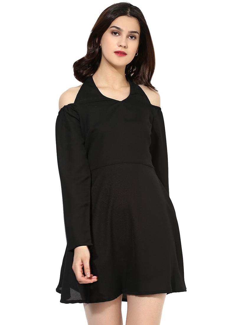 cold shoulder halter neck dress - 14354724 - Zoom Image - 1