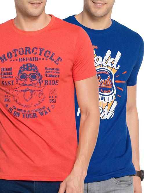 multi colored chest print combo t-shirt (set of 2) - 14354854 - Standard Image - 1