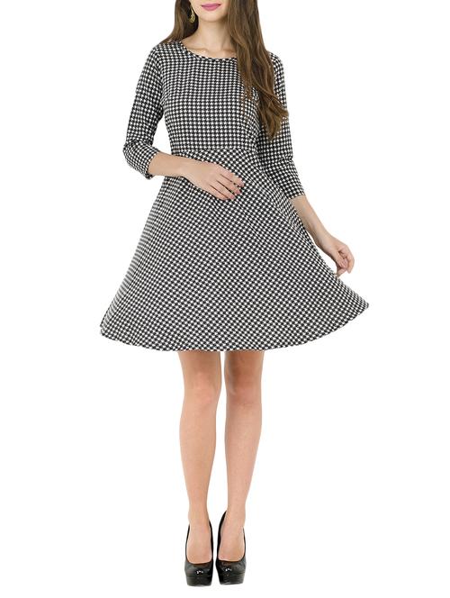 black crepe skater dress - 14359941 - Standard Image - 1