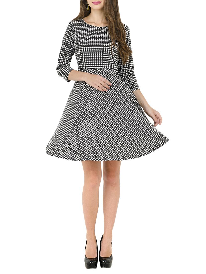 black crepe skater dress - 14359941 - Zoom Image - 1
