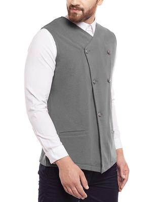 grey cotton waist coat - 14361022 - Standard Image - 2
