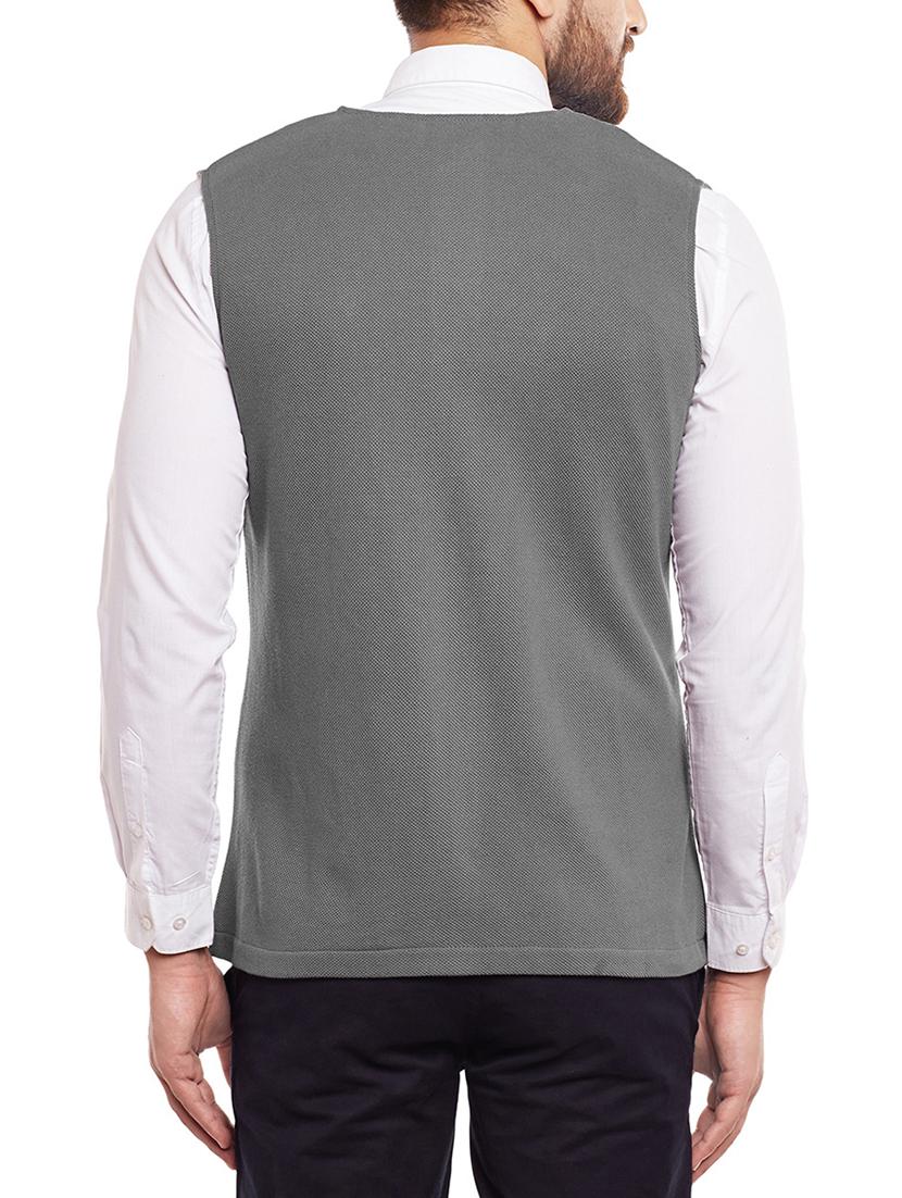 grey cotton waist coat - 14361022 - Zoom Image - 3