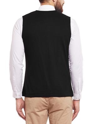 black cotton waist coat - 14361025 - Standard Image - 3