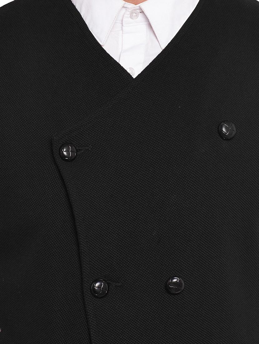 black cotton waist coat - 14361025 - Zoom Image - 4