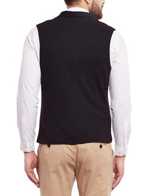 black cotton waist coat - 14361026 - Standard Image - 3