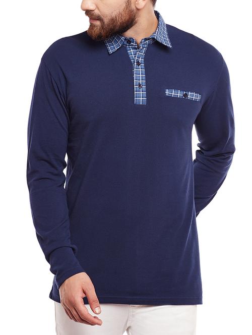 dark blue cotton t-shirt - 14361032 - Standard Image - 1