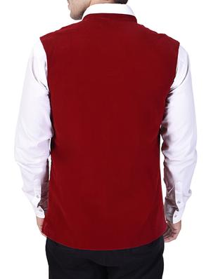 red velvet nehru jacket - 14361372 - Standard Image - 3